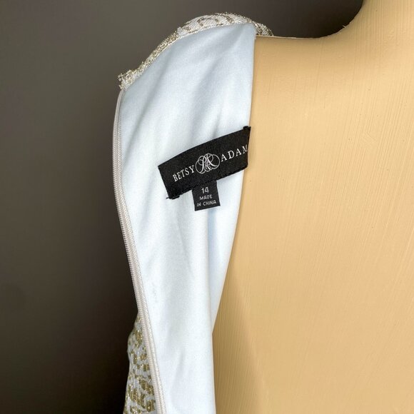 Betsy & Adam Jacquard Floral Evening Dress NWT Sz 14 - Picture 11 of 11